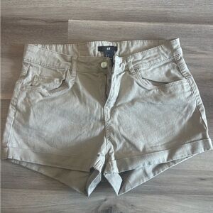 H&M Women's Light Khaki Roll-Hem Jean Shorts